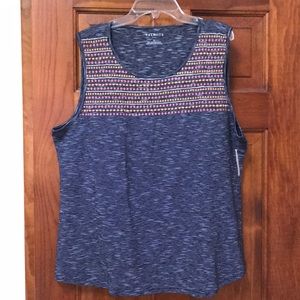 NWT Talbots Ladies XL Navy Stripe Sleeveless Top